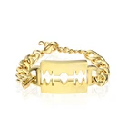 Simple style design mass customization cheap gold 18k stainless steel pandora bracelet man gold