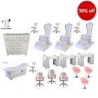 Silver color salon manicure pedicure furniture back massage table chair pedicure chair