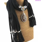 pendant with jewelry Circular resin charms scarves necklace beads jewellery scarf