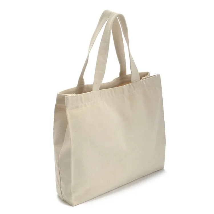 promotional custom cheap printed eco recycle white cotton canvas