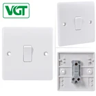 New Design Modern 10A 1 Gang 1 Way White Wall Switch Bakelite Plate