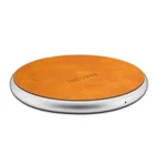 Round pu alloy qi fast 10w mobile phone wireless charger for iPhone