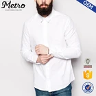 2015 OEM Manufacturer high quality long sleeve slim fit white oxford shirt
