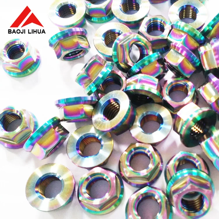 DIN6923 M5 M6 M8 M10 M12 M14 M16 M20 gr5 titanium hex flange nuts