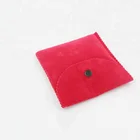 Customized silk screen printing bag envelope suede flap jewellery pouch