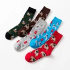 Funny colorful pattern cartoon middle tube men dress socks