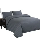 KOSMOS 250TC 100% cotton 3 cm striped design solid color duvet cover set