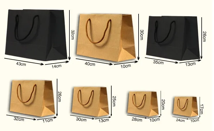kraft brown paper bag with handle, paper shopping