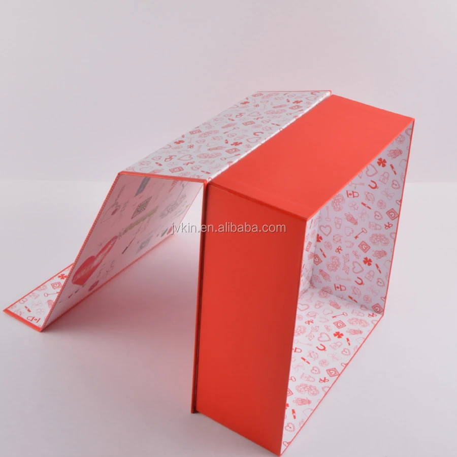 christmas new folding gift box custom wine red rectangular box