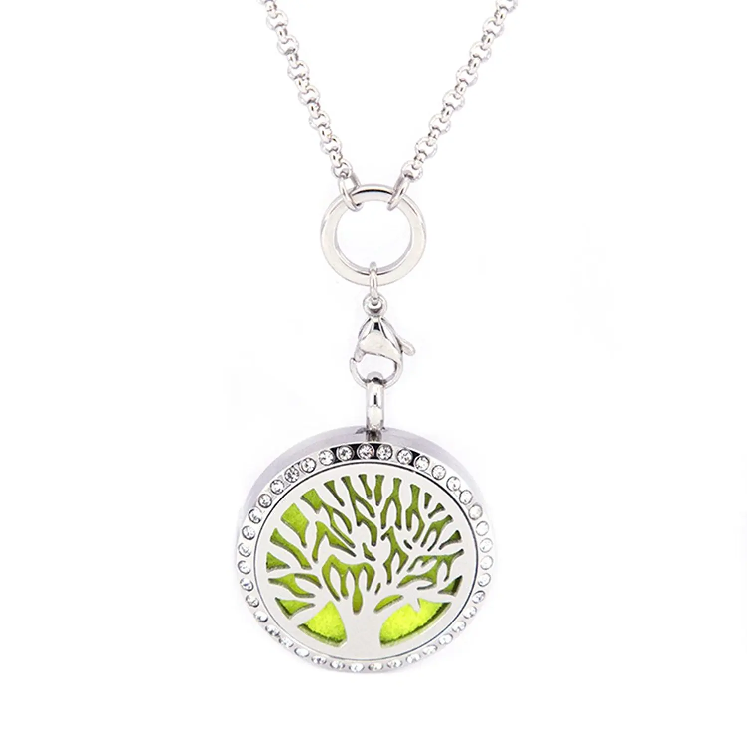 steel essential oils diffuser locket necklace