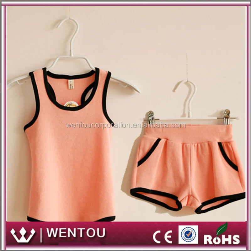 Wholesale Cotton 2Sets Baby plain Waistcoat