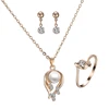 Gold Accessories Pearl Necklace Earrings Bridal Women Jewelry Set