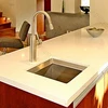 Artificial quartz stone precut one piece kitchen sink and countertop with sink hole precut