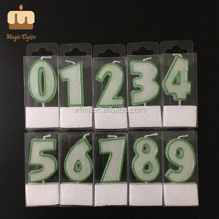 crystal clear factory special number 1 birthday candle green