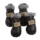 Stocked Pet Shoes Winter Super Warm 4pcs/set Dog's Boots PU Anti Slip Waterproof Pet Dog Shoes
