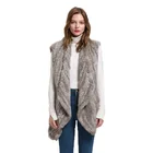 2019 Casual Thick Knitted Women's Real Rabbit Fur Vest / Ladies Winter Fashion Fur Waistcoat