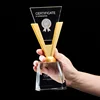 crystal triangle glass crystal trophy award plaque pyramid trophy for engraved