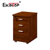 Ekintop teak wooden rolling cash hanging round moving remove drawer knoll file cabinet with digital locks