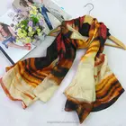 2017 100% silk long scarves sublimation printed custom silk scarves