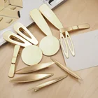 Fashion Women Girls Simple Hair Clips Metal Circle irregular Hair Clips Barrettes Wedding Hair Clip Accessories