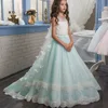 New style flower girl child dress diamante bowknot girl wedding dress Ball Gown