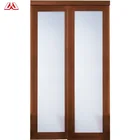 European French Style Golden Color 3 Track Aluminium Sliding Window With Frame Cover