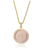 hiphop Dollar symbol sign money bag rotating disc pendant jewelry necklace