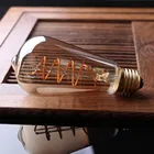 Hot Selling Dimmable LED Spiral Filament Light Bulb ST64 E27 4W 110V 220V