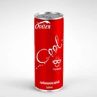 Canned low-fat cola carbonated soft drink in aluminium can