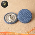 Free sample custom new style fabric covered metal jean shank button for jackets