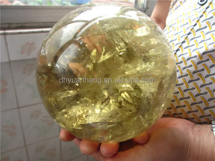 gifts & crafts  sphere  rock quartz citrine crystal ball sphere