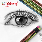 Hb Pencil Black Wooden Pencil With Eraser YL815088-3 High Quality Wooden Triangle Colorful HB Pencil With Eraser 12 Pcs/box
