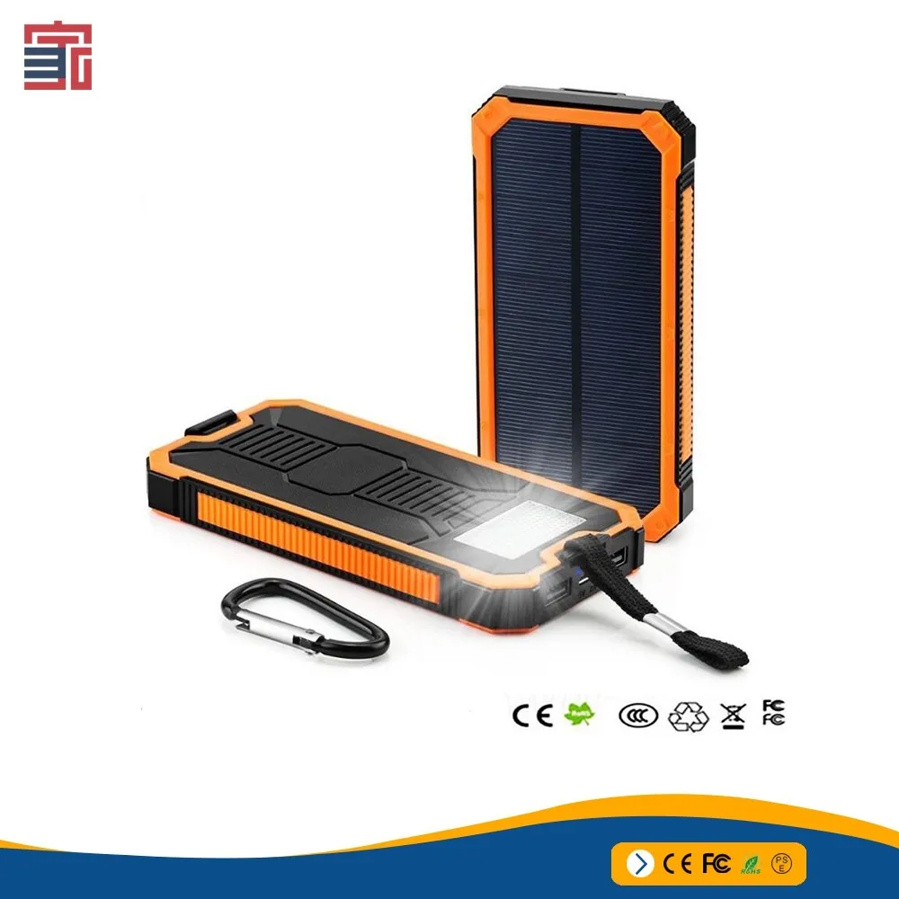Waterproof Rohs 10000mah Li-polymer Battery Led Night Light Popular Solar Mobile Cell Phone Power Bank Mobile Solar Charger - ANKUX.COM