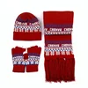 Customized jacquard logo 100% acrylic man woman knitted winter hat scarf gloves