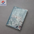 promotional gifts 2018 art glitter liquid PVC cover spiral notebook customized design