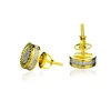 guangzhou fashion jewelry hiphop brass gold 14k aaa cz man earring