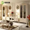 Classical French Furniture Design One Two Doors Living Room Wooden TV Glass Display Cabinets