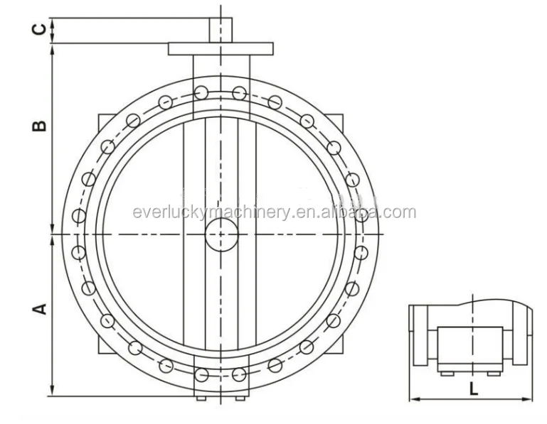 ggg40 dn450 flange 400mm Stainless Steel Single Acting Pneumatic Actuator Butterfly Valve