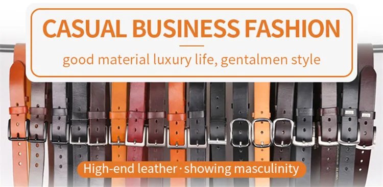 IGM Brand men automatic buckle black cow leather belts with removable buckles