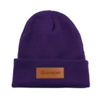 2020 new colorful oem odm winter hat knitted beanie acrylic beanie custom leather patch beanie