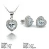 SZH-1196 Romantic Big Gem Jewelry 925 Sterling Silver Heart Jewelry Set with CZ Stone For Wedding
