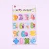 Attractive cutie letters eco-friendly jelly stickers for kids learning car window gel sticker