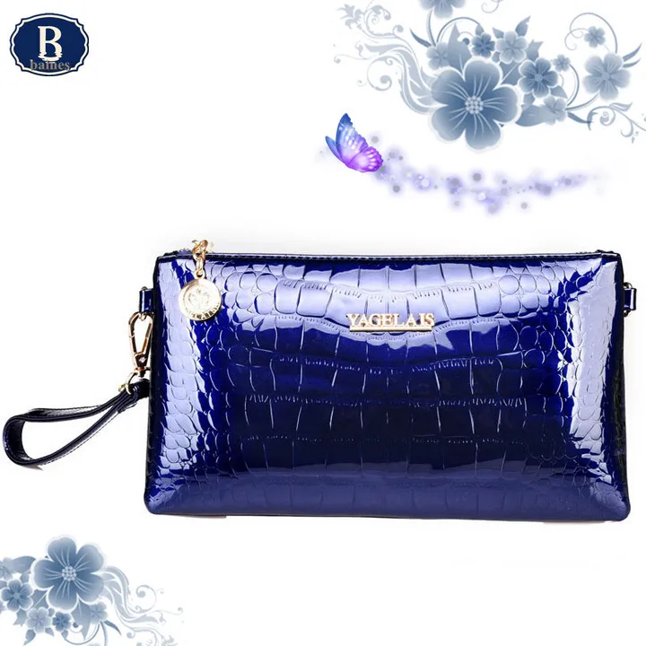 2015 Women's leather clutch strap hang purses luxury brand design women high quality PU leather handbags shoulder bag for party