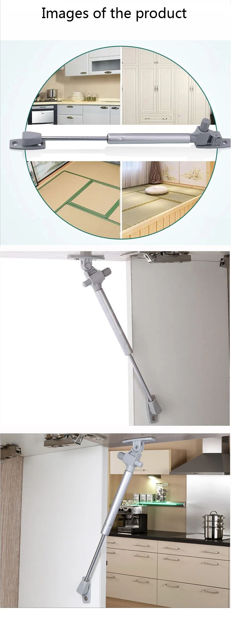 Easy lift gas spring with 100N  for cabinet gas spring with LED light VT-05.007