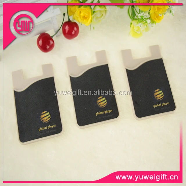 personalized sticky phone case with silicone business card