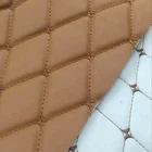 2018 new PVC leather surface stitch diamond pattern with foam backed suede for car seat cover usage
