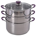 SKU 28cm 3 tiers steamer stainless steel pot LB-1867D