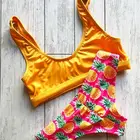 Sexy Women Bandage Thong Bikinis Swimwear Pineapple Digital Print lingerie bikini