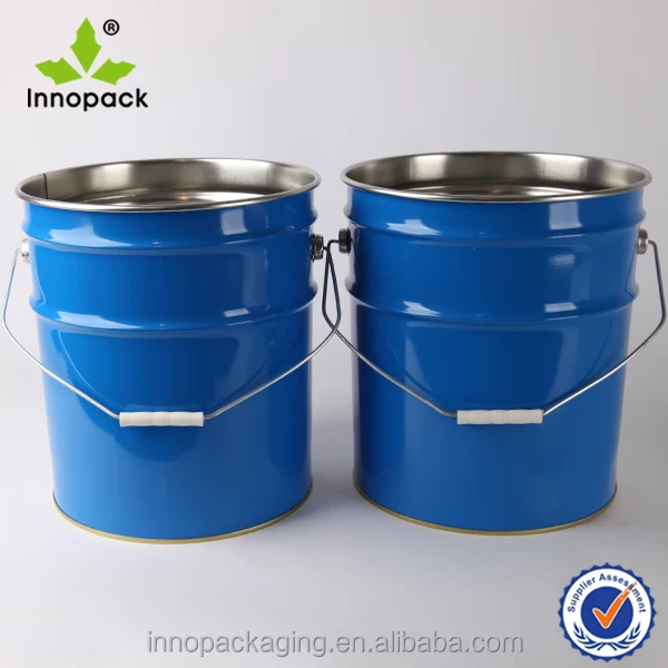 Blue Tin Metal 5 Gallon Buckets With Flower Lid Or Iron Hoop Buy 5 Gallon Buckets With Lids