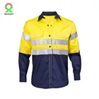 High visibility long sleeve two tones colors reflective work shirts wholesale